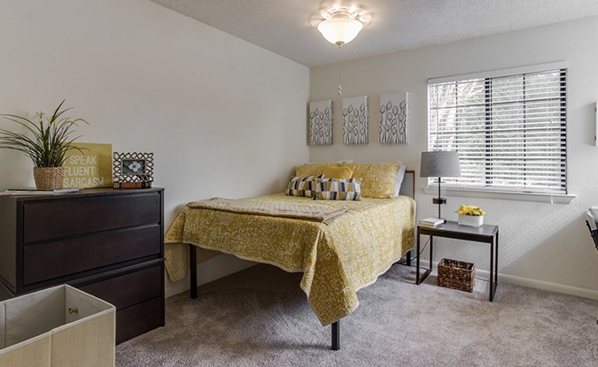 Furnished apartment bedroom