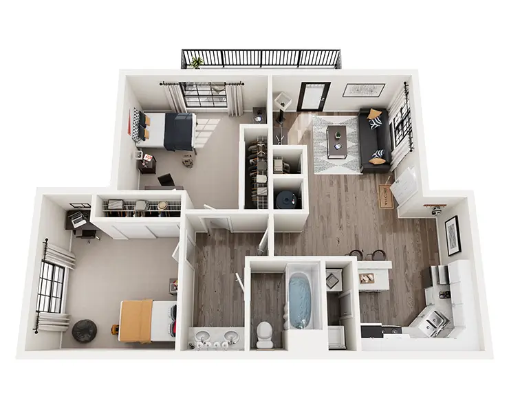 2 Bedroom Flat Floor plan