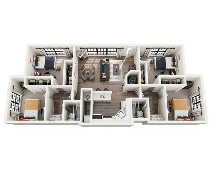 4 Bedroom Flat Floor plan