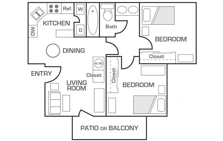 2 Bedroom Flat Floor plan
